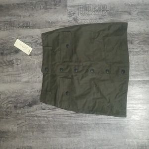 Elan button down utility mini skirt